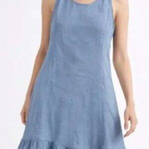 Terzo Millennio sleeveless linen dress Country Blue Size Medium